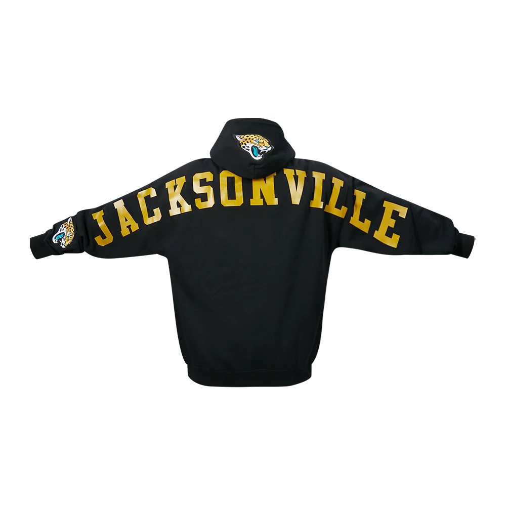 NFL JACKSONVILLE JAGUARS WINGSPAN MEN'S DROP SHOULDER FLC PO HOODIE (BLACK) - Image 7