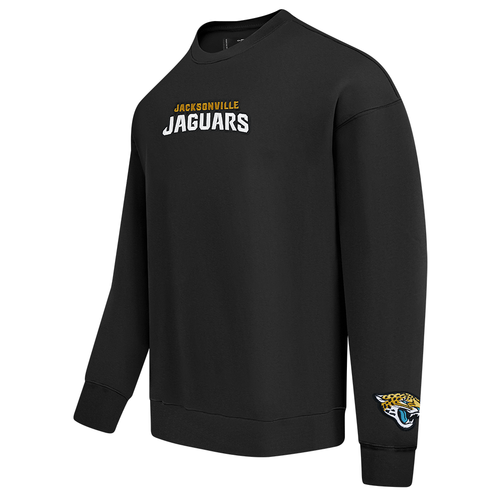 NFL JACKSONVILLE JAGUARS WINGSPAN MEN'S DROP SHOULDER FLC CREWNECK (BLACK) - Image 4
