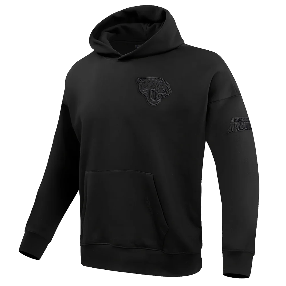 NFL JACKSONVILLE JAGUARS NEUTRAL DROP SHOULDER MEN'S PULLOVER HOODIE (BLACK) - Image 2
