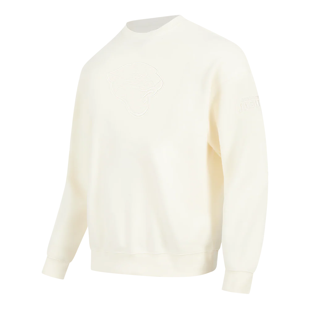 NFL JACKSONVILLE JAGUARS NEUTRAL MEN'S DROP SHOULDER FLEECE CREWNECK (EGGSHELL) - Image 2