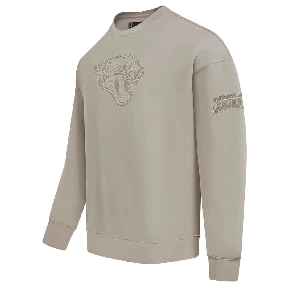 NFL JACKSONVILLE JAGUARS NEUTRAL MEN'S DROP SHOULDER FLC CREWNECK (TAUPE) - Image 3