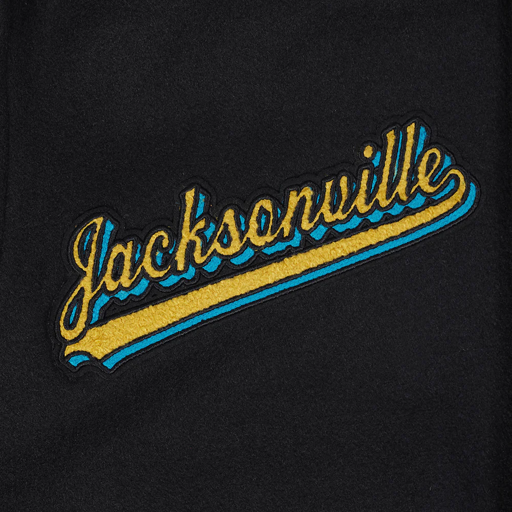 NFL JACKSONVILLE JAGUARS SCRIPT TAIL MEN'S RIB WOOL VARSITY (BLACK/WHITE) - Image 11