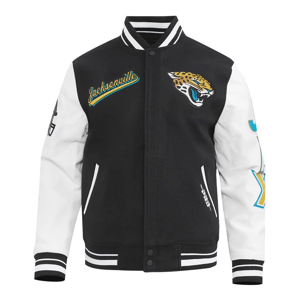 NFL JACKSONVILLE JAGUARS SCRIPT TAIL MEN'S RIB WOOL VARSITY (BLACK/WHITE) - Image 3