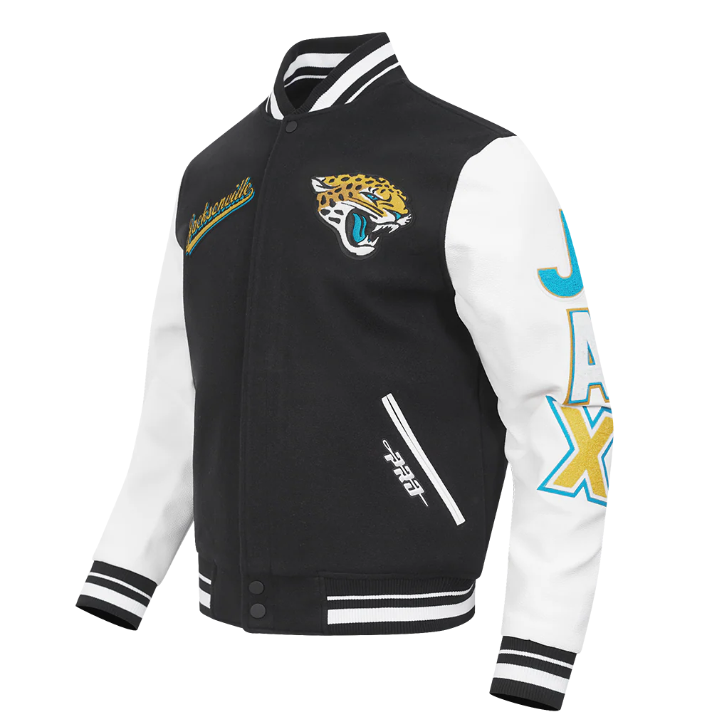 NFL JACKSONVILLE JAGUARS SCRIPT TAIL MEN'S RIB WOOL VARSITY (BLACK/WHITE) - Image 4