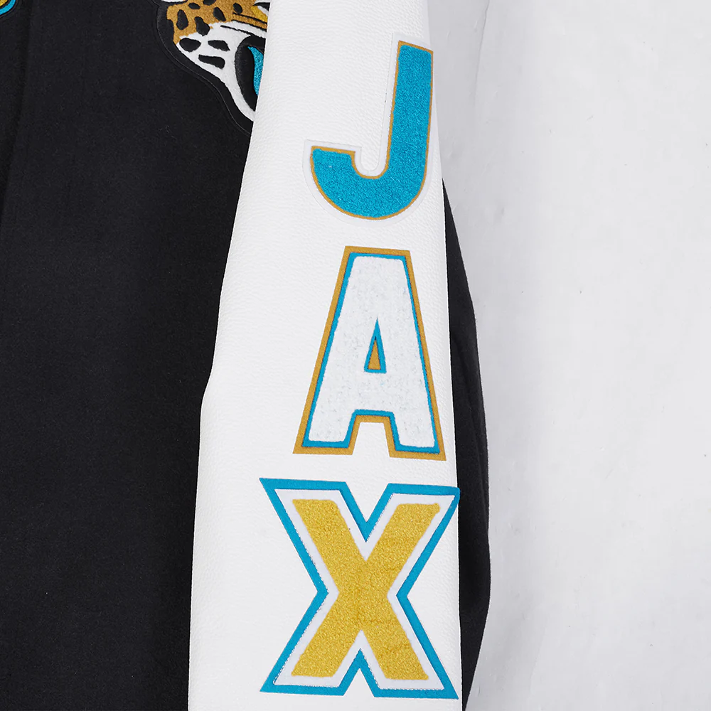 NFL JACKSONVILLE JAGUARS SCRIPT TAIL MEN'S RIB WOOL VARSITY (BLACK/WHITE) - Image 9