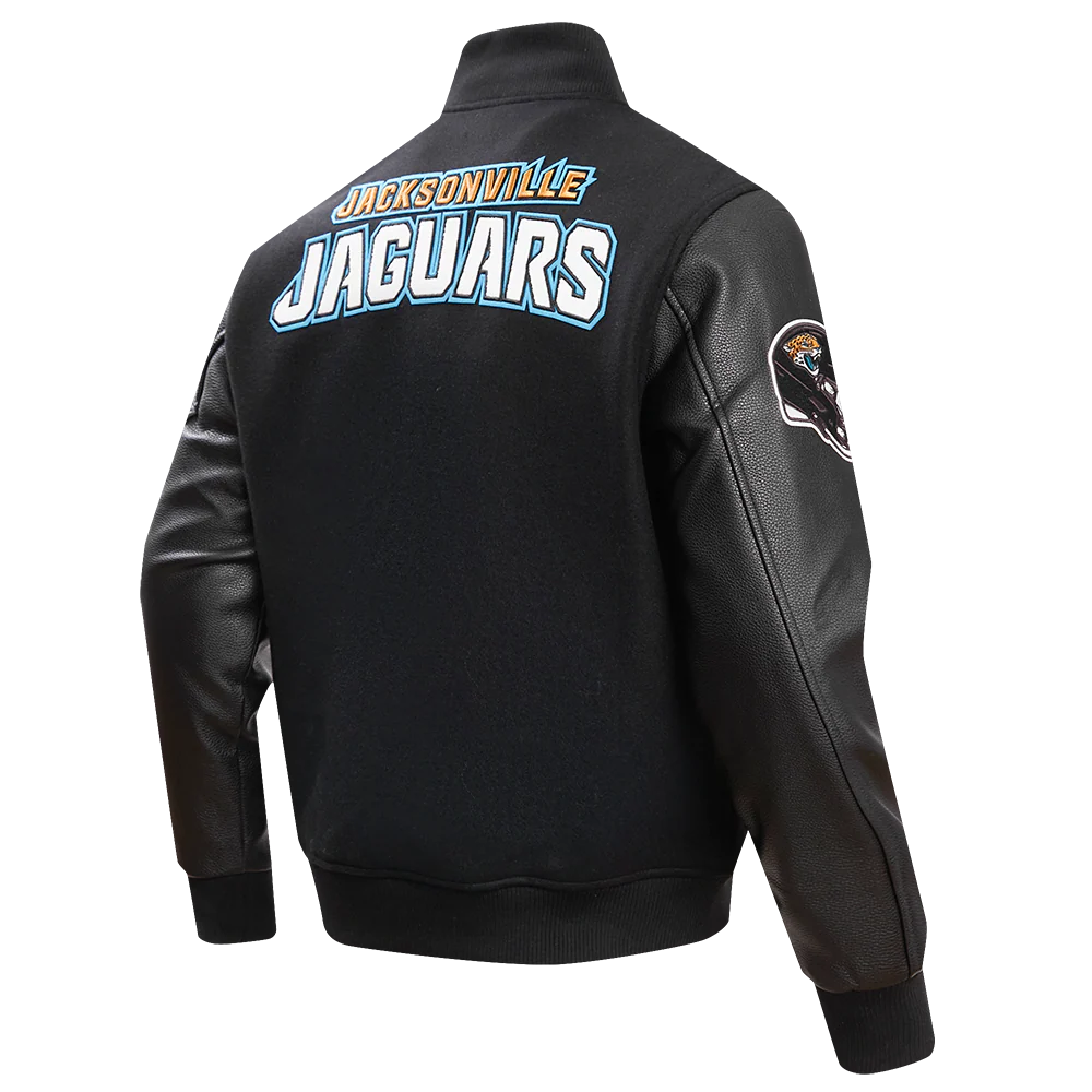 NFL JACKSONVILLE JAGUARS CLASSIC MEN'S WOOL VARSITY JACKET (BLACK) - Image 3
