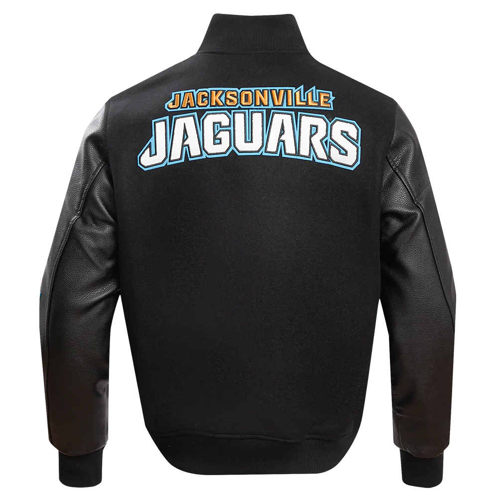 NFL JACKSONVILLE JAGUARS CLASSIC MEN'S WOOL VARSITY JACKET (BLACK) - Image 4