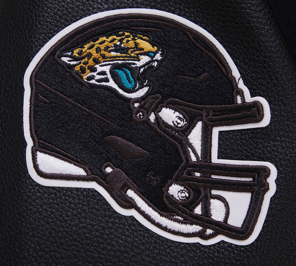 NFL JACKSONVILLE JAGUARS CLASSIC MEN'S WOOL VARSITY JACKET (BLACK) - Image 8