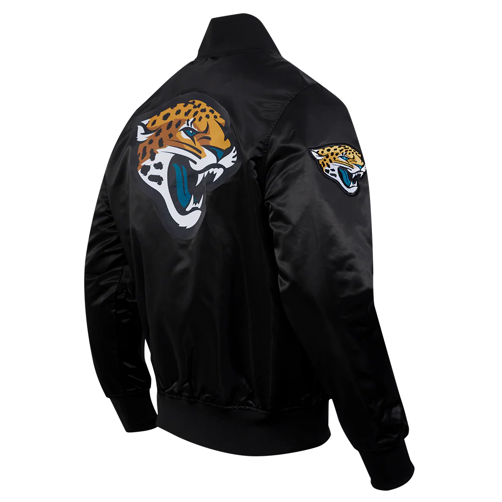 NFL JACKSONVILLE JAGUARS BIG LOGO MEN'S SATIN JACKET (BLACK) - Image 12