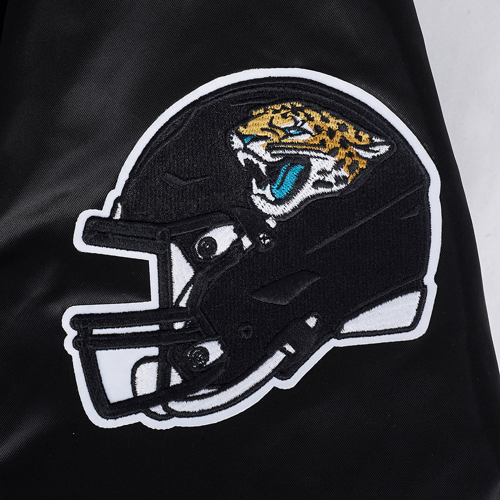 NFL JACKSONVILLE JAGUARS BIG LOGO MEN'S SATIN JACKET (BLACK) - Image 13