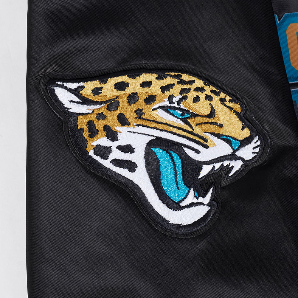 NFL JACKSONVILLE JAGUARS BIG LOGO MEN'S SATIN JACKET (BLACK) - Image 15
