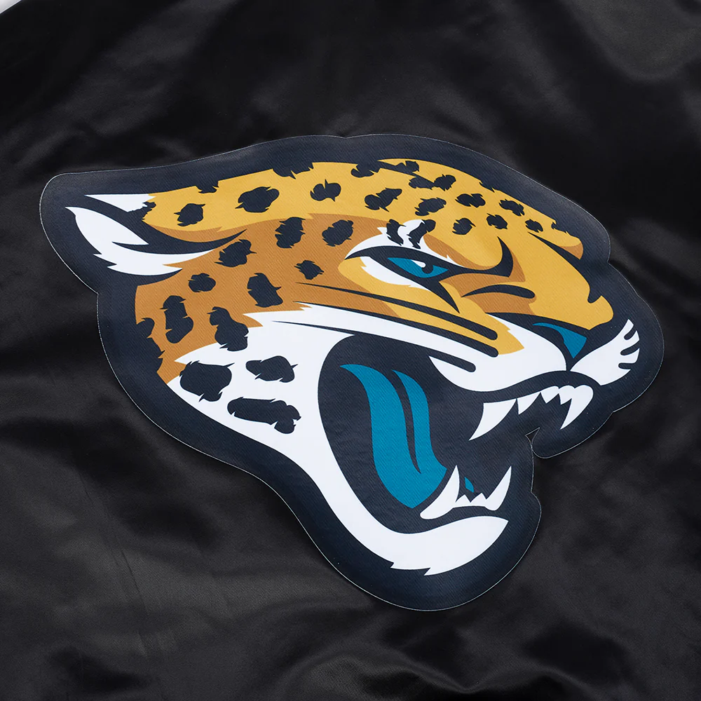 NFL JACKSONVILLE JAGUARS BIG LOGO MEN'S SATIN JACKET (BLACK) - Image 16