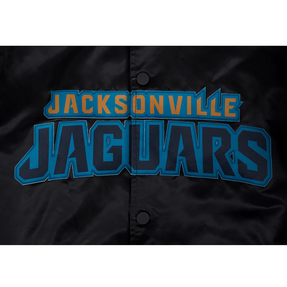 NFL JACKSONVILLE JAGUARS BIG LOGO MEN'S SATIN JACKET (BLACK) - Image 6