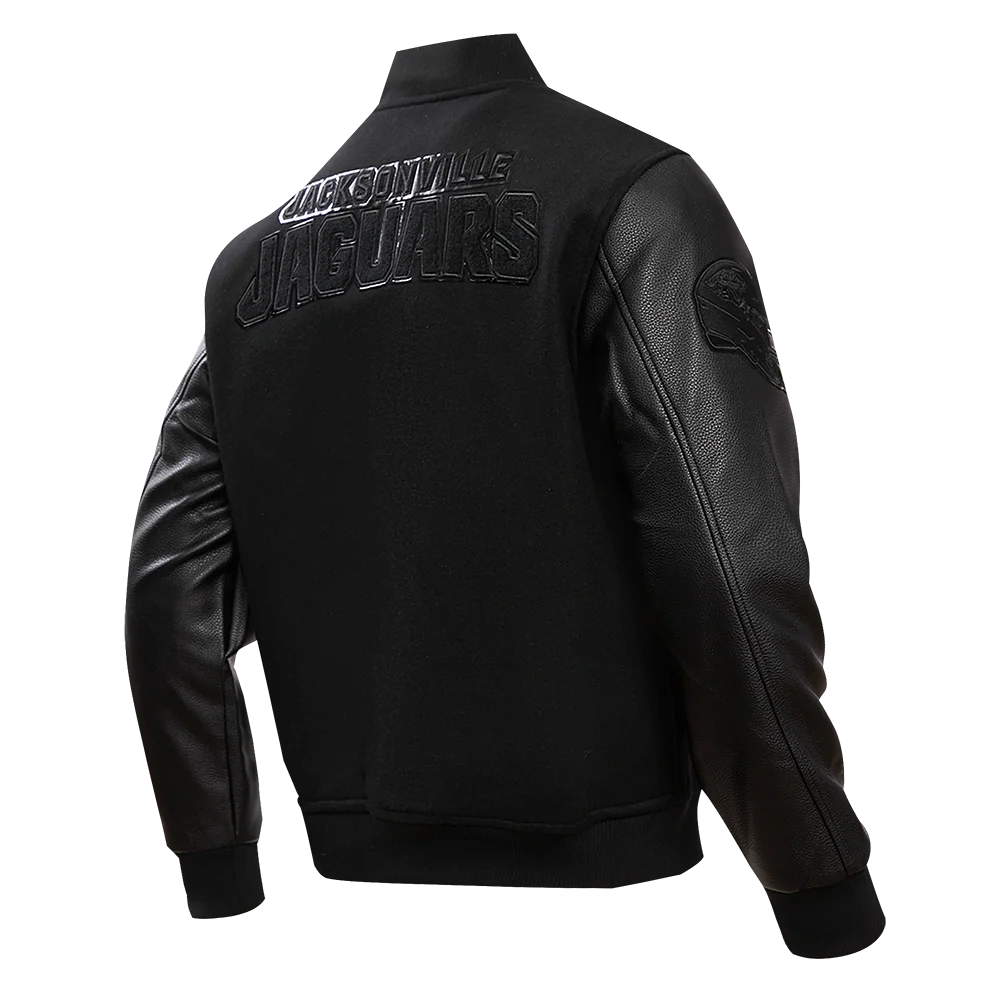 NFL JACKSONVILLE JAGUARS TRIPLE BLACK MEN'S WOOL VARSITY JACKET (TRIPLE BLACK MEN'S) - Image 3
