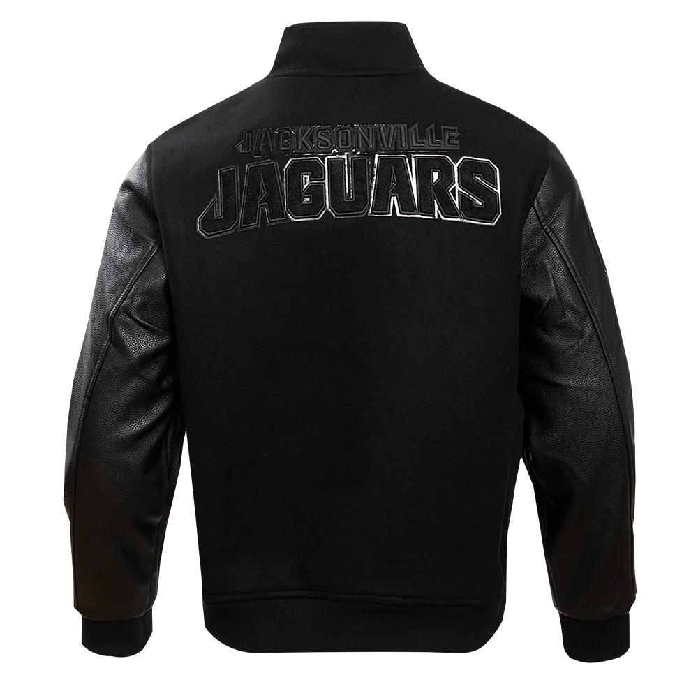 NFL JACKSONVILLE JAGUARS TRIPLE BLACK MEN'S WOOL VARSITY JACKET (TRIPLE BLACK MEN'S) - Image 4