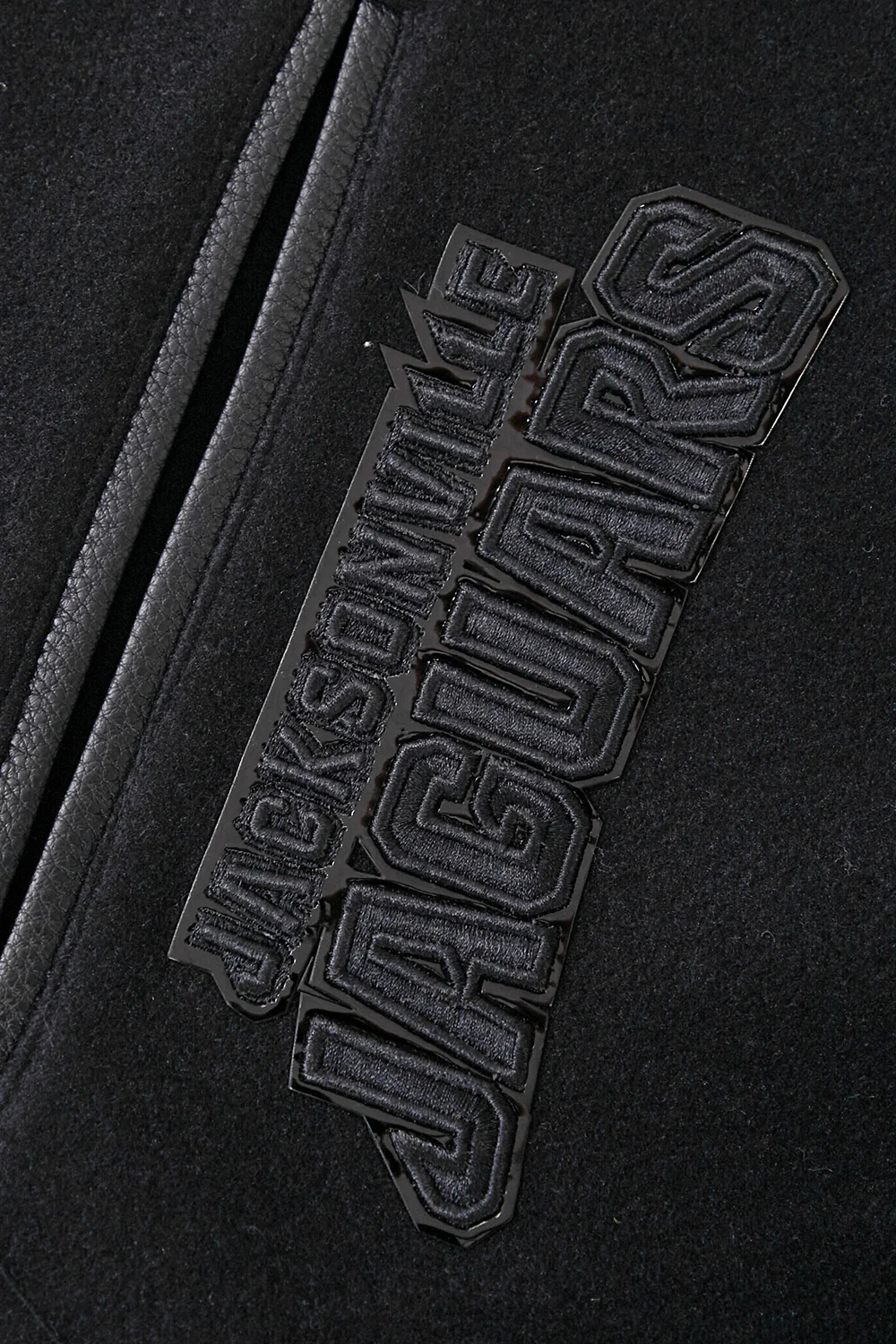 NFL JACKSONVILLE JAGUARS TRIPLE BLACK MEN'S WOOL VARSITY JACKET (TRIPLE BLACK MEN'S) - Image 6