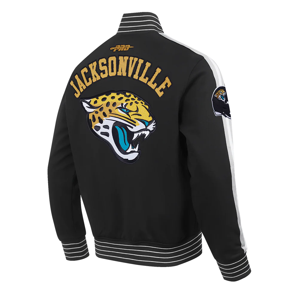 NFL JACKSONVILLE JAGUARS PRO GAME DAY MEN'S DBL KNIT JACKET (BLACK/SILVER/WHITE) - Image 8