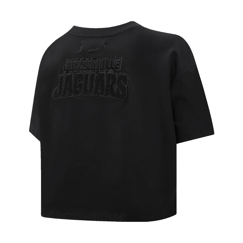 NFL JACKSONVILLE JAGUARS CLASSIC 3BK SINGLE JERSEY BOXY TEE (TRIPLE BLACK WOMEN'S) - Image 3