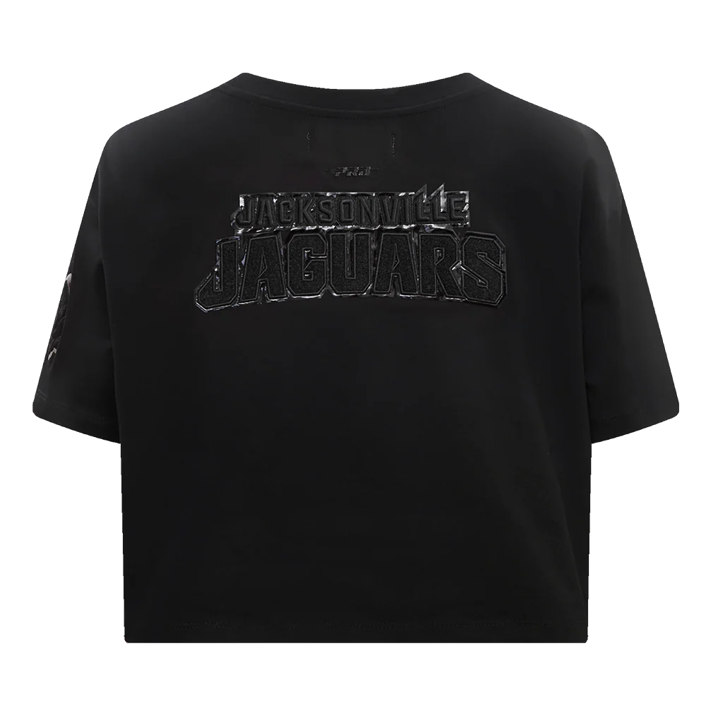 NFL JACKSONVILLE JAGUARS CLASSIC 3BK SINGLE JERSEY BOXY TEE (TRIPLE BLACK WOMEN'S) - Image 4