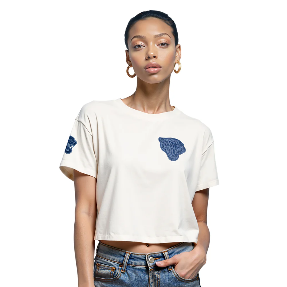 NFL JACKSONVILLE JAGUARS VARSITY BLUES WOMEN'S  SJ BOXY TEE (LINEN) - Image 10