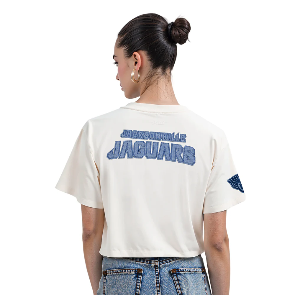 NFL JACKSONVILLE JAGUARS VARSITY BLUES WOMEN'S  SJ BOXY TEE (LINEN) - Image 11