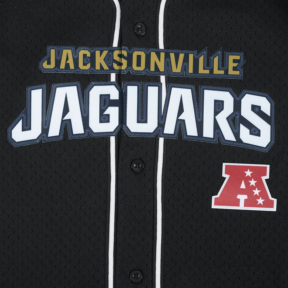 NFL JACKSONVILLE JAGUARS CLASSIC BIG BOY'S MESH BUTTON DOWN SHIRT (BLACK) - Image 7
