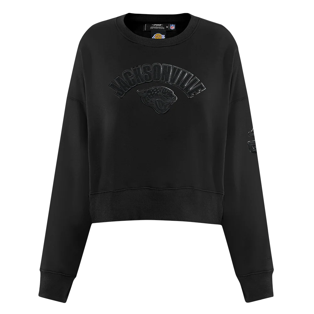 NFL ACKSONVILLE JAGUARS TRIPLE BLACK WOMEN'S FLC CREWNECK (TRIPLE BLACK WOMEN'S) - Image 3