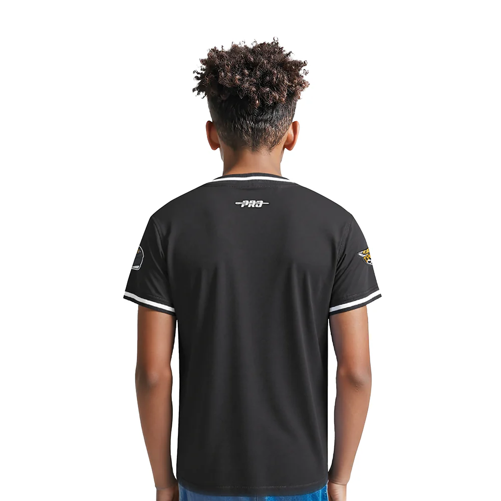 NFL JACKSONVILLE JAGUARS CLASSIC LITTLE BOYS SHORT SLEEVE STRIPED RIB TEE (BLACK) - Image 2