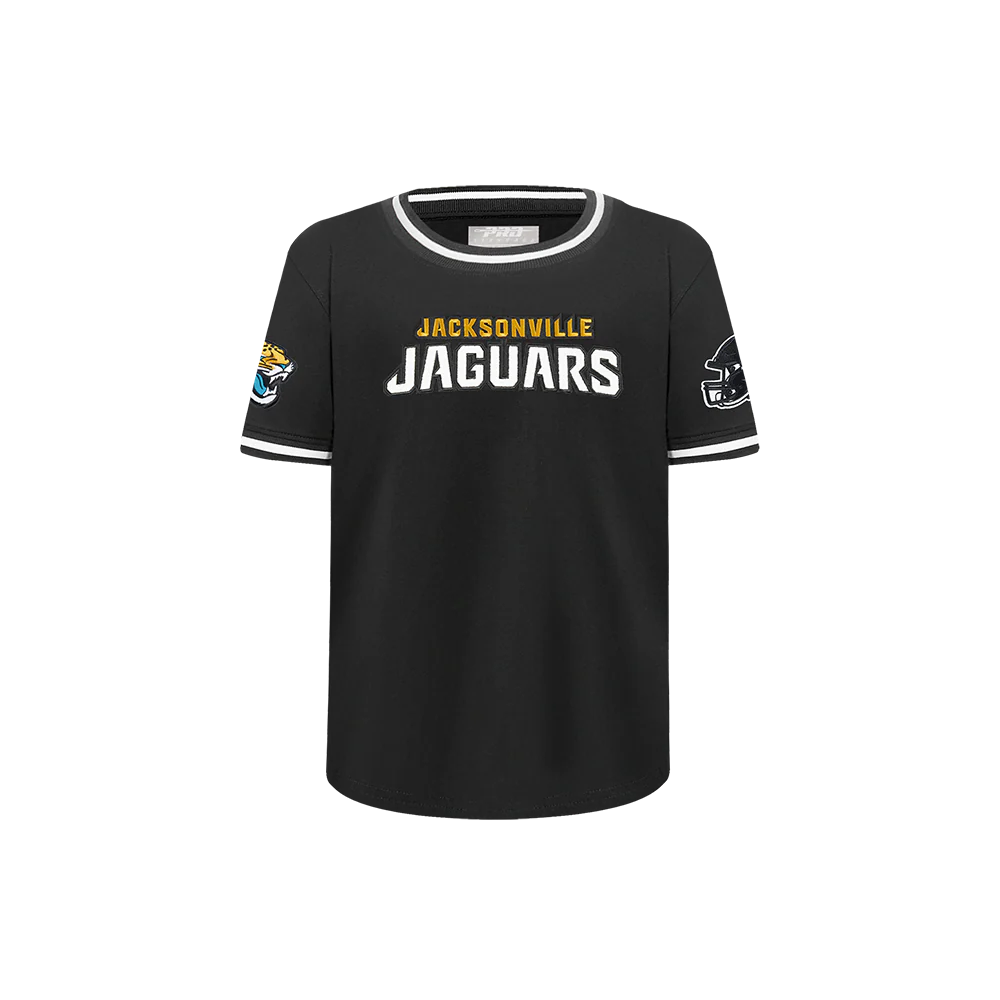 NFL JACKSONVILLE JAGUARS CLASSIC LITTLE BOYS SHORT SLEEVE STRIPED RIB TEE (BLACK) - Image 3