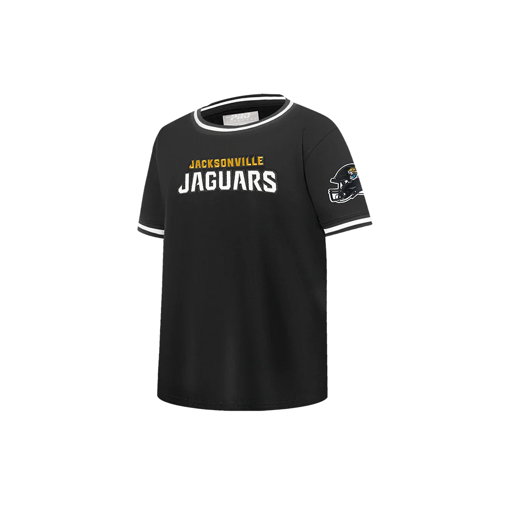 NFL JACKSONVILLE JAGUARS CLASSIC LITTLE BOYS SHORT SLEEVE STRIPED RIB TEE (BLACK) - Image 4