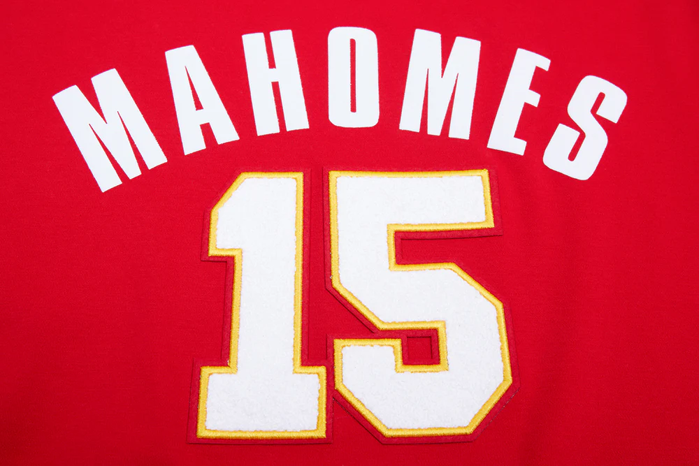 NFL KANSAS CITY CHIEFS PATRICK MAHOMES #15 MEN'S SHORT SLEEVE PULLOVER HOODIE (RED) - Image 5