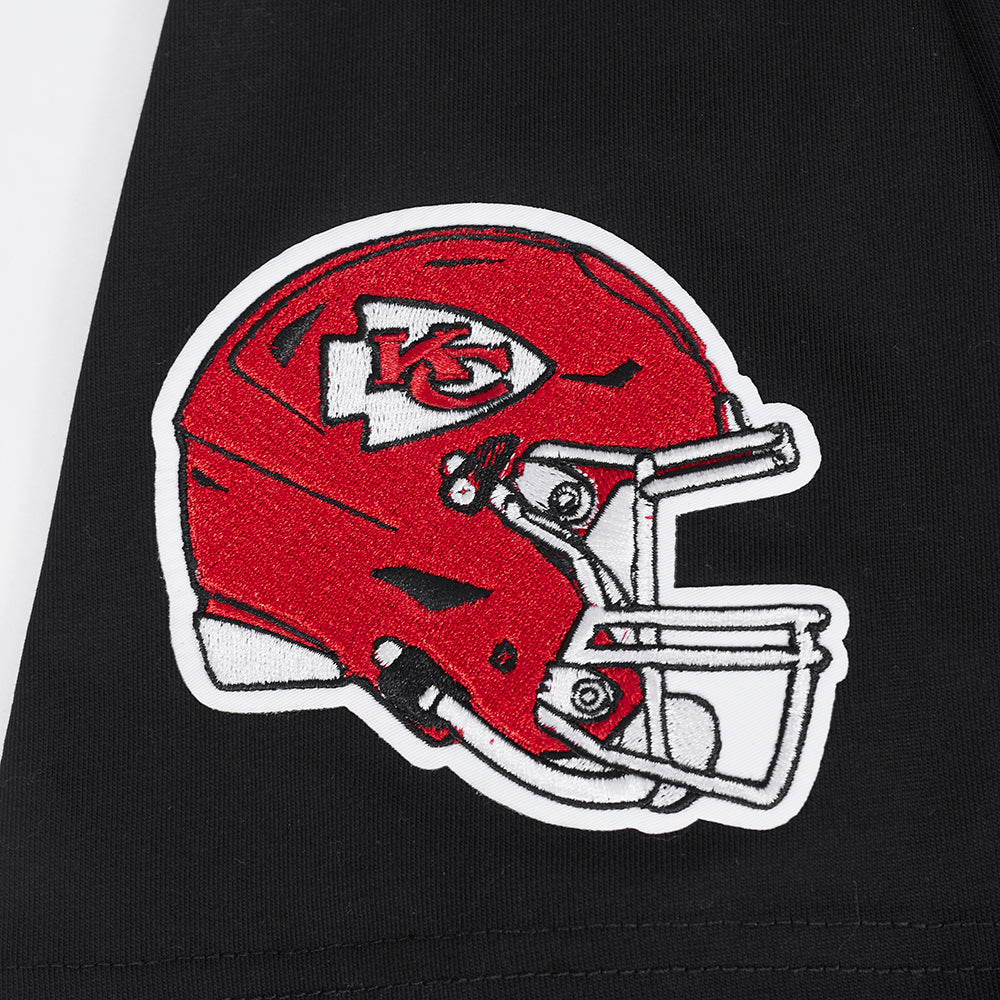 NFL KANSAS CITY CHIEFS RIB CAGE MEN'S COTTON JERSEY DROP SHOULDER TEE (BLACK) - Image 6