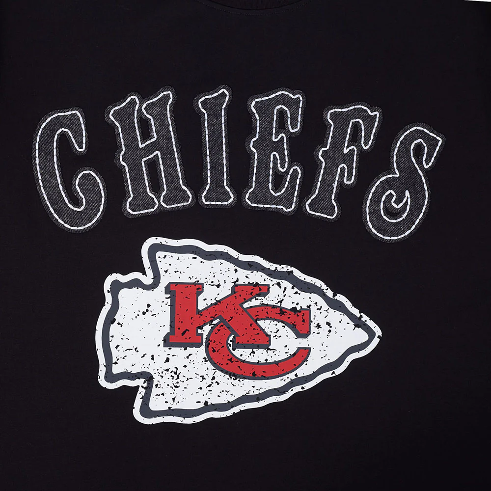 NFL KANSAS CITY CHIEFS REBEL ATHLETICS STACKED LOGO MEN'S SJ TEE (BLACK) - Image 11