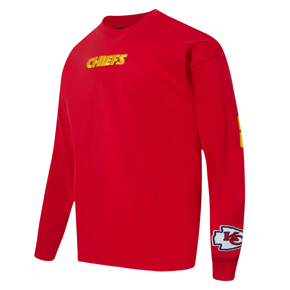 NFL KANSAS CITY CHIEFS WINGSPAN MEN'S DROP SHOULDER LONG SLEEVE TEE (RED) - Image 4
