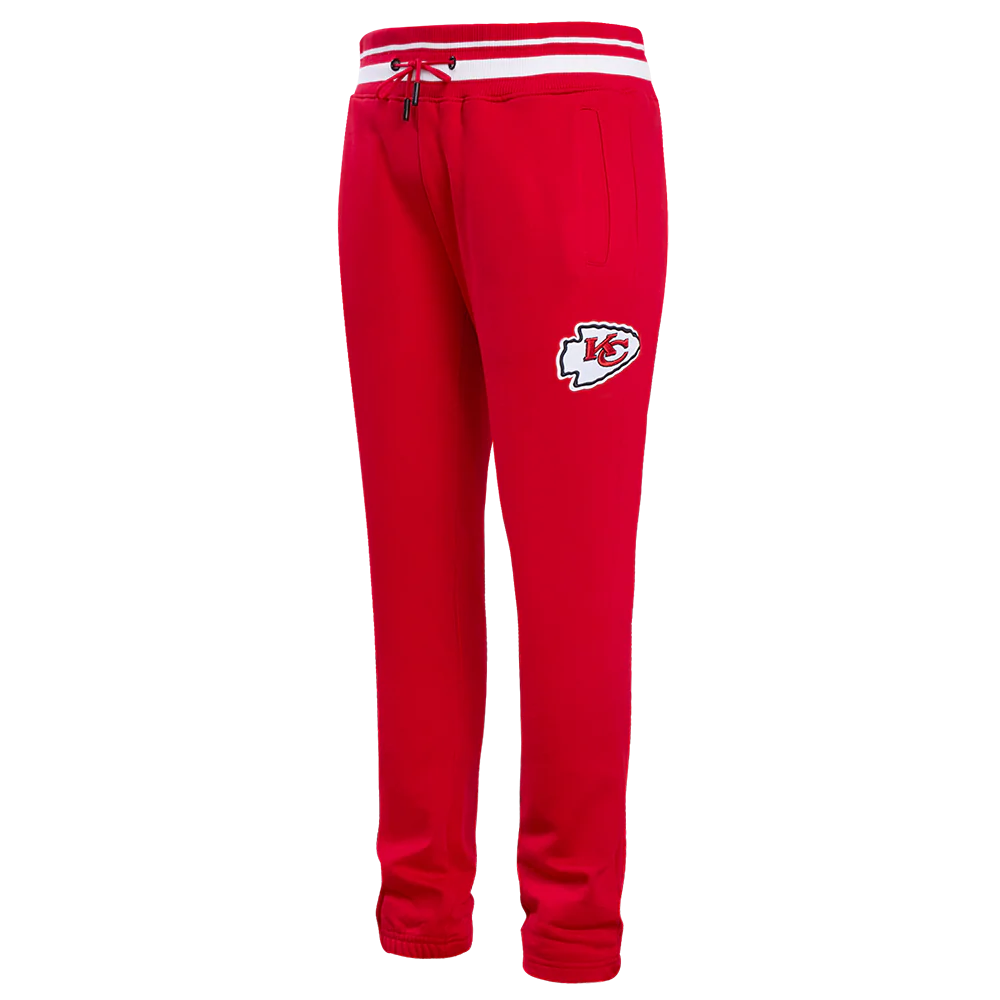 NFL KANSAS CITY CHIEFS SCRIPT TAIL MEN'S RIB FLEECE SWEATPANT (RED)
