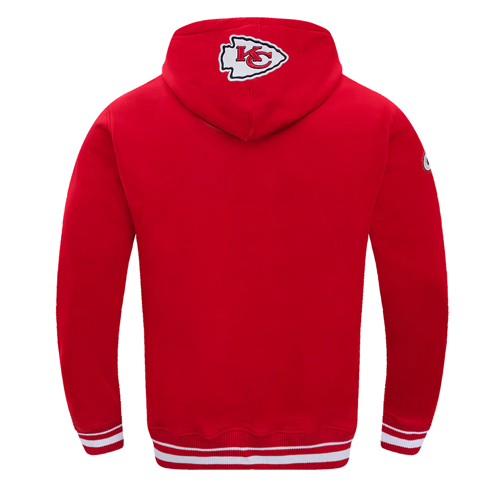 NFL KANSAS CITY CHIEFS SCRIPT TAIL MEN'S RIB FLEECE PULLOVER HOODIE (RED) - Image 7