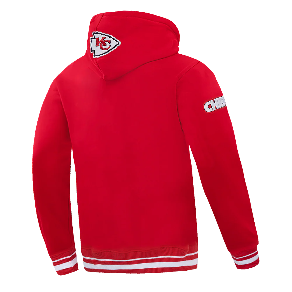 NFL KANSAS CITY CHIEFS SCRIPT TAIL MEN'S RIB FLEECE PULLOVER HOODIE (RED) - Image 8