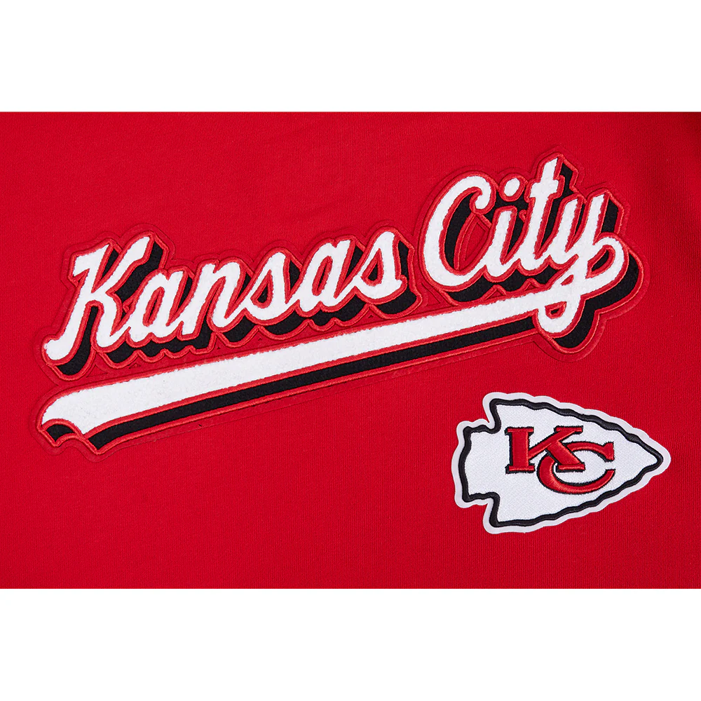 NFL KANSAS CITY CHIEFS SCRIPT TAIL MEN'S RIB FLEECE PULLOVER HOODIE (RED) - Image 9