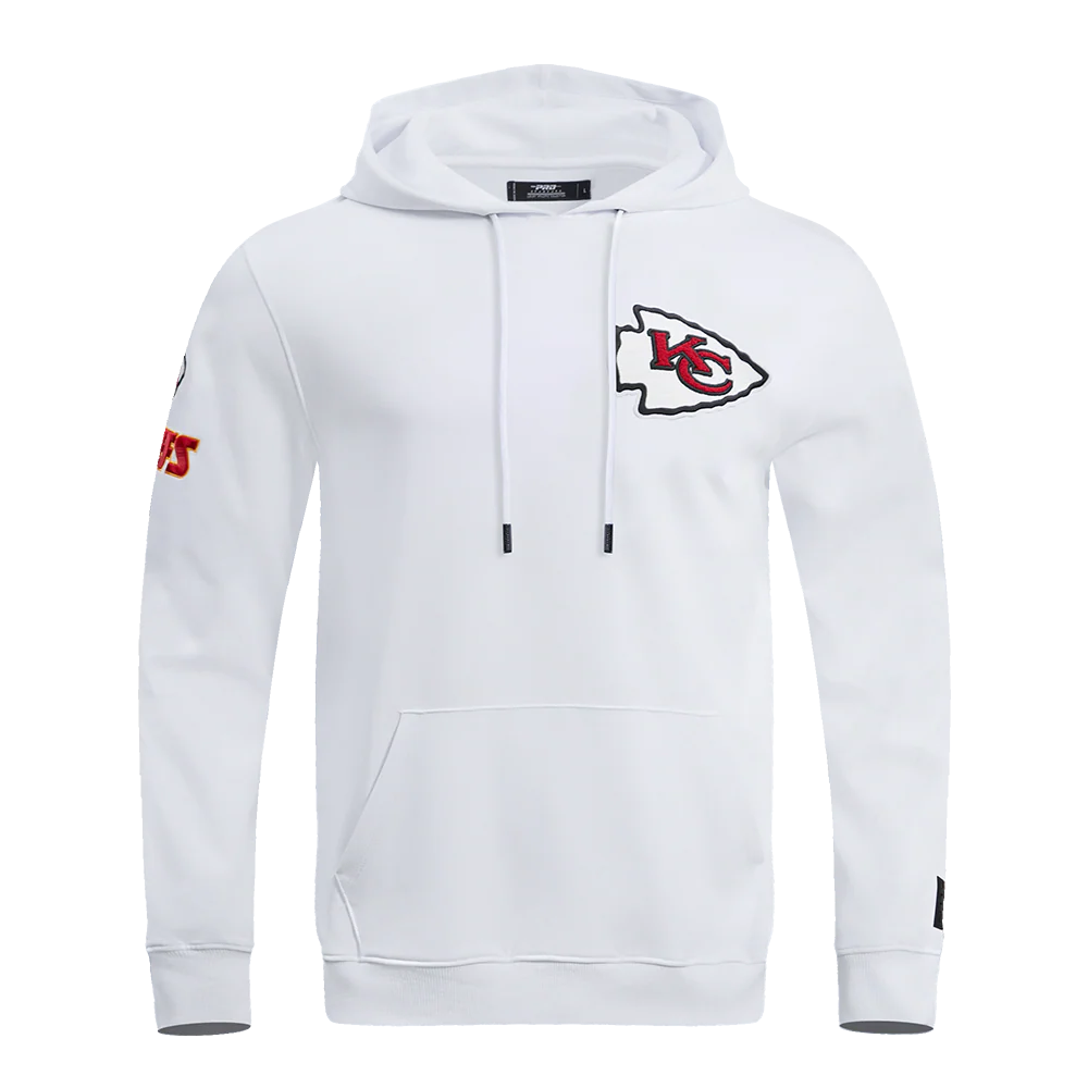 NFL KANSAS CITY CHIEFS CLASSIC CHENILLE MEN'S PULLOVER HOODIE (WHITE)