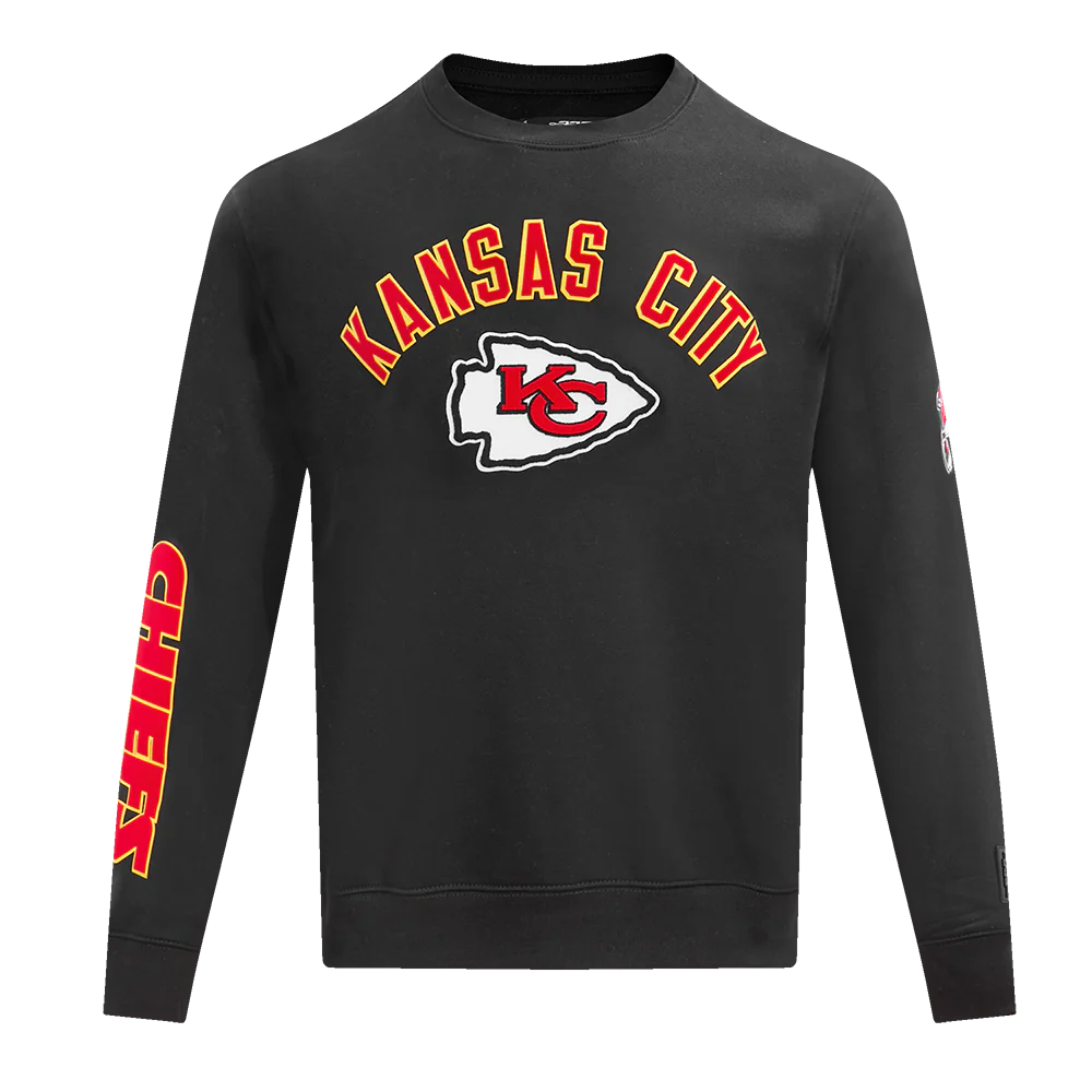 NFL KANSAS CITY CHIEFS CLASSIC BRISTLE MEN'S CREWNECK (BLACK)