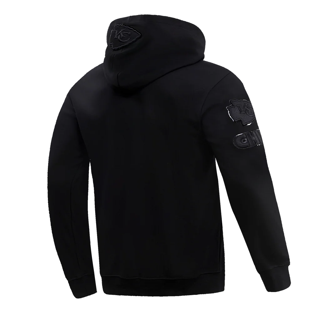 NFL KANSAS CITY CHIEFS TRIPLE BLACK MEN'S PULLOVER HOODIE (TRIPLE BLACK) - Image 3