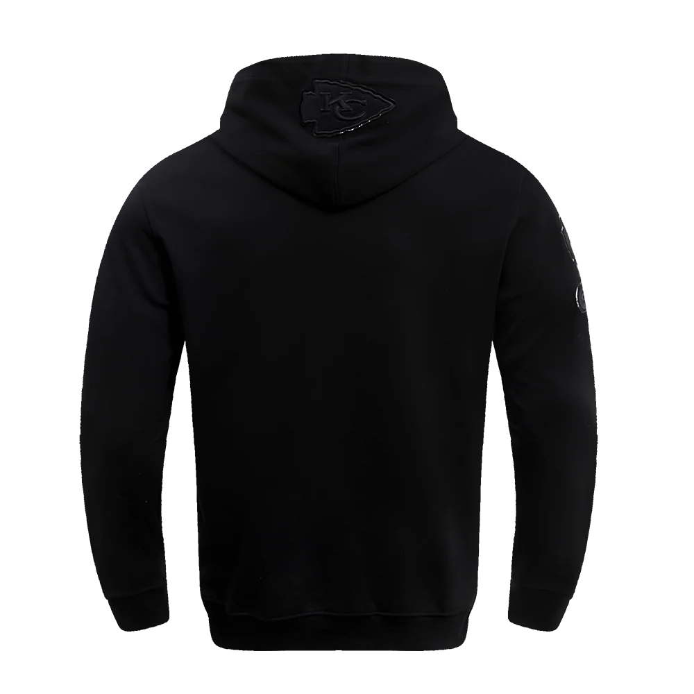 NFL KANSAS CITY CHIEFS TRIPLE BLACK MEN'S PULLOVER HOODIE (TRIPLE BLACK) - Image 4