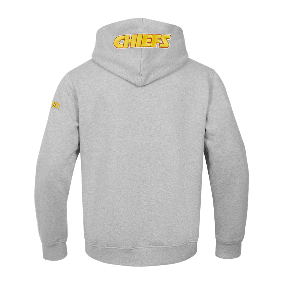 NFL KANSAS CITY CHIEFS OLD ENGLISH MEN'S PULLOVER HOODIE (HEATHER GREY) - Image 5