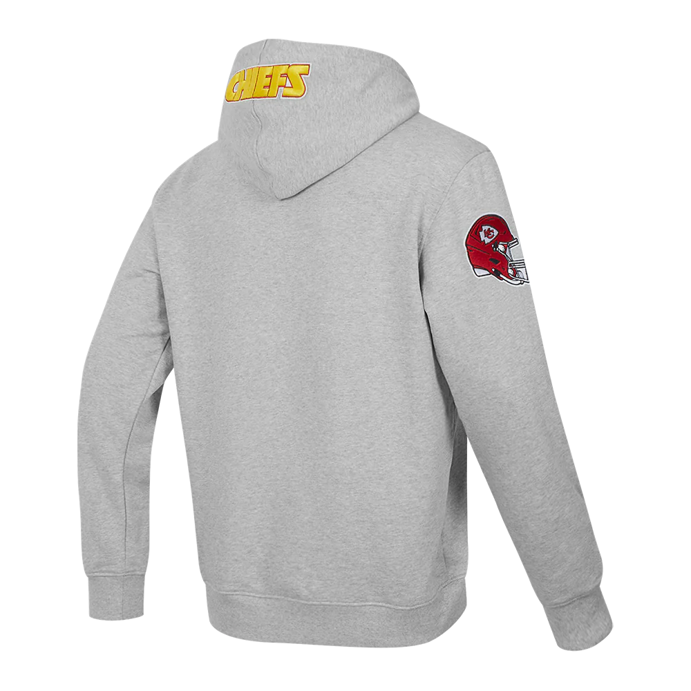 NFL KANSAS CITY CHIEFS OLD ENGLISH MEN'S PULLOVER HOODIE (HEATHER GREY) - Image 6
