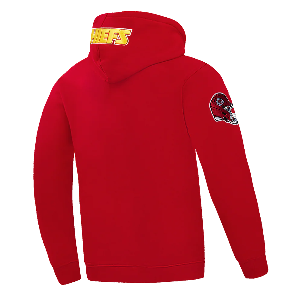 NFL KANSAS CITY CHIEFS OLD ENGLISH MEN'S PULLOVER HOODIE (RED) - Image 4