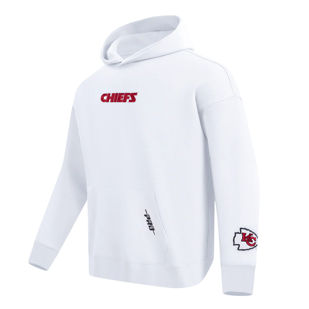 NFL KANSAS CITY CHIEFS WINGSPAN MEN'S DROP SHOULDER FLC PO HOODIE (WHITE) - Image 3