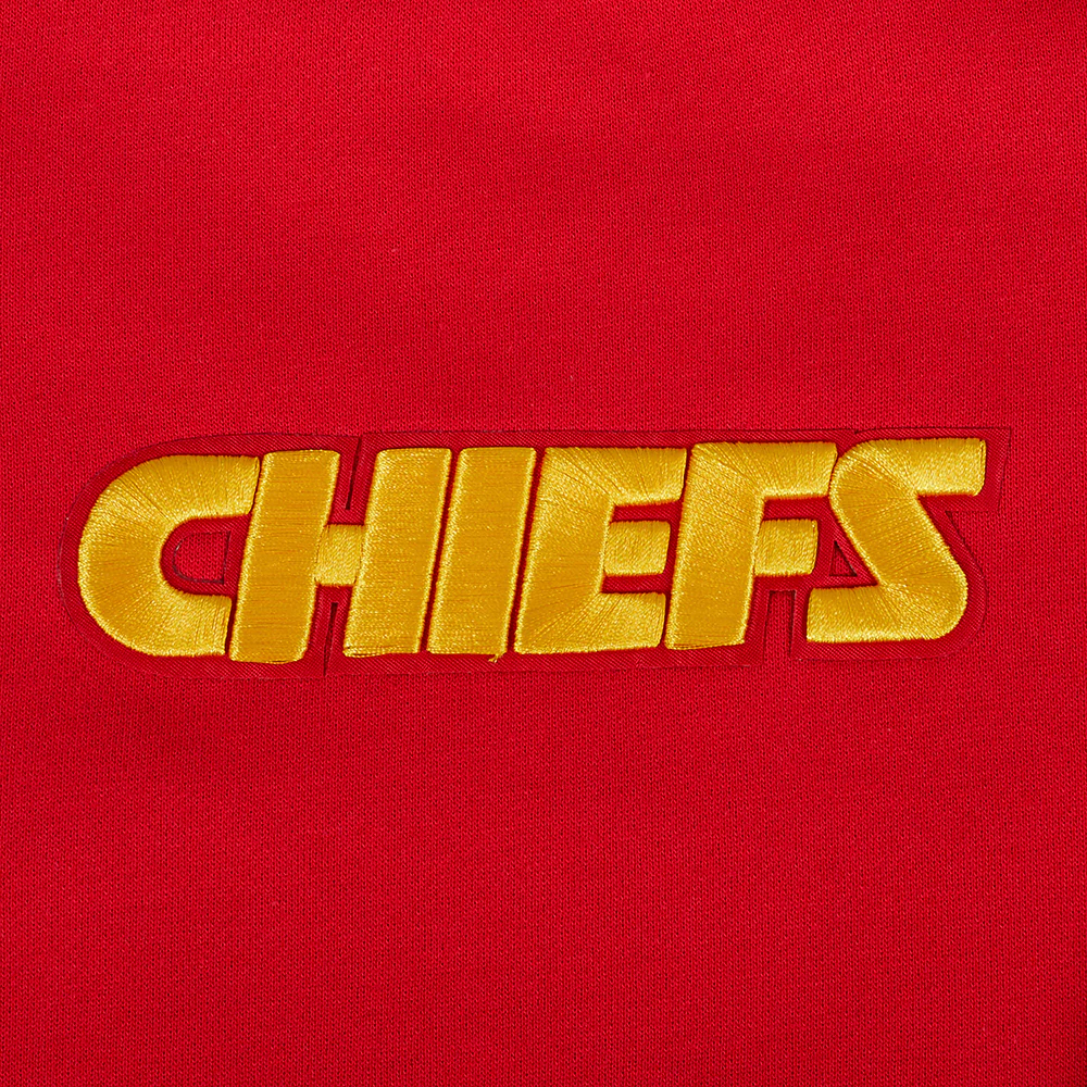 NFL KANSAS CITY CHIEFS WINGSPAN MEN'S DROP SHOULDER FLEECE CREWNECK (RED) - Image 7