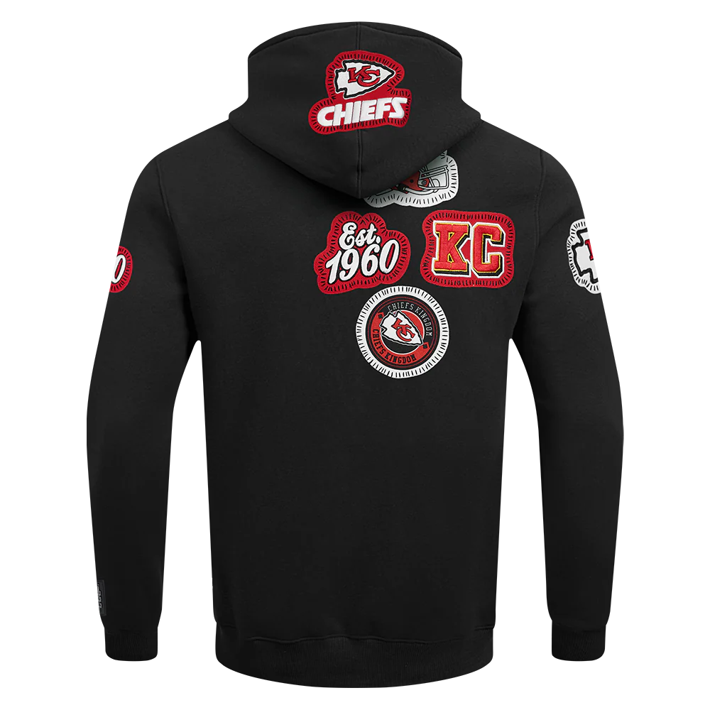 NFL KANSAS CITY CHIEFS DIY PICK STITCH MEN'S DOUBLE KNIT PULLOVER HOODIE (BLACK) - Image 3