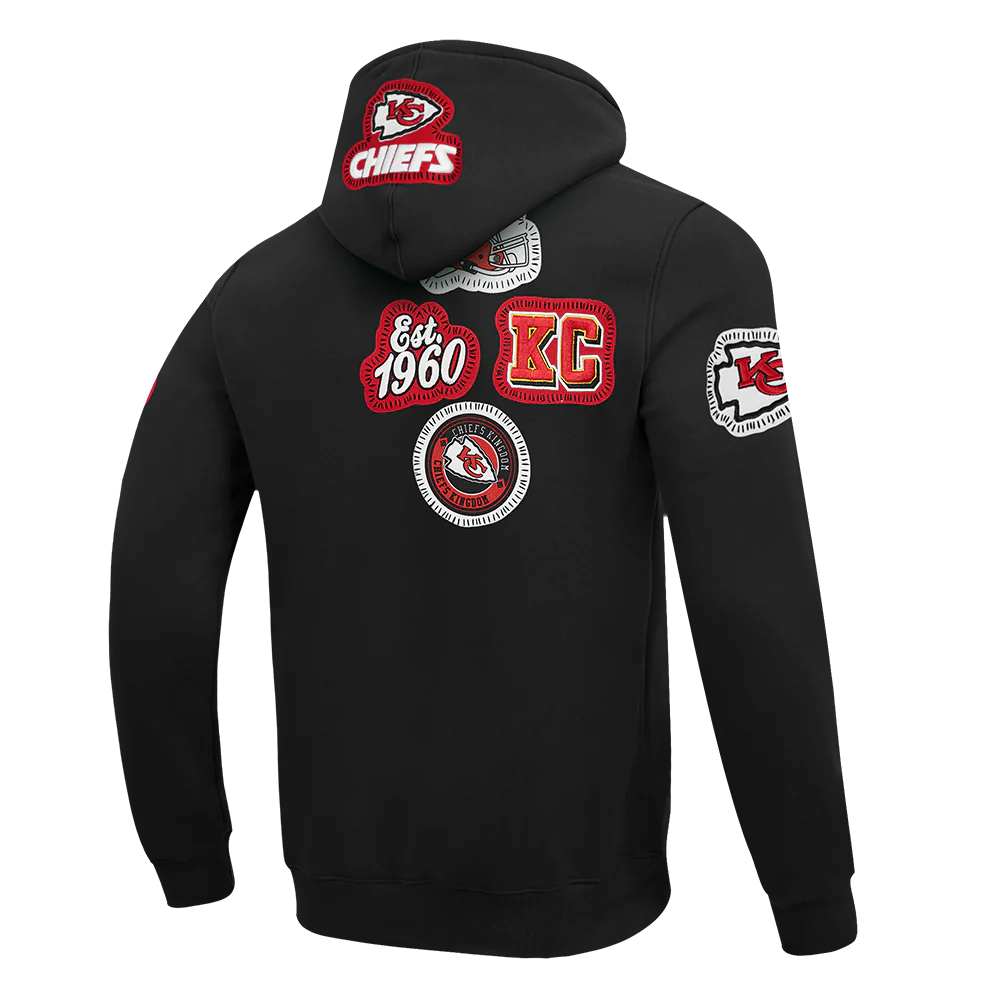 NFL KANSAS CITY CHIEFS DIY PICK STITCH MEN'S DOUBLE KNIT PULLOVER HOODIE (BLACK) - Image 4