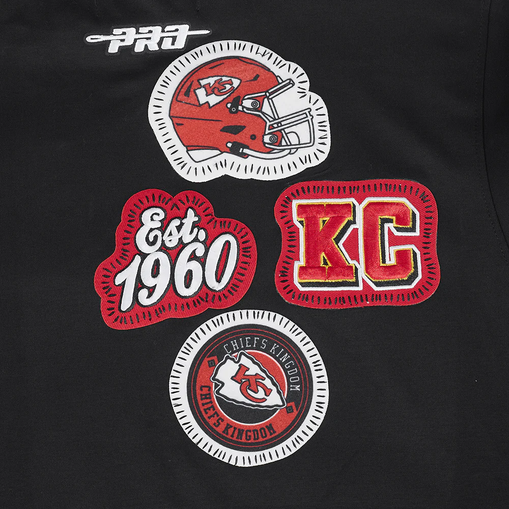 NFL KANSAS CITY CHIEFS DIY PICK STITCH MEN'S DOUBLE KNIT PULLOVER HOODIE (BLACK) - Image 5